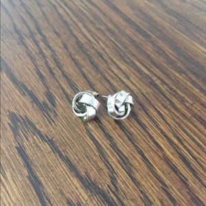 Banana Republic Silver Tone Knot Earrings